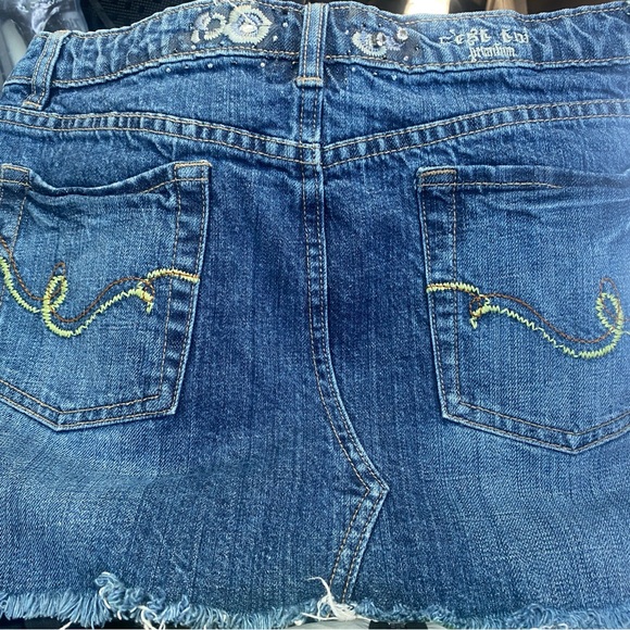 Skirt, Embellished Denim Mini - Picture 7 of 14